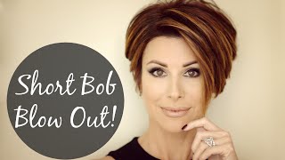 How To Blow Dry Short Hair For Lots Of Volume! | Sleek Bob Haircut | Dominique Sachse