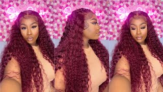 Soft & Gorgeous 99J Frontal Wig + 2 Braids Summer Hairstyle Tutorial | West Kiss Hair