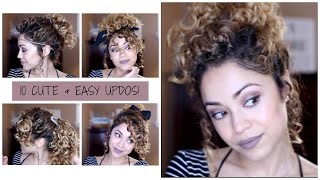 10 Cute & Easy Updo Looks On Curly Hair | All Hair Types