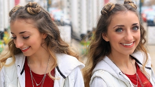 Brooklyn'S Double-Bun Half Up Hairstyle & Hair Hack | Cute Girls Hairstyles Tutorial