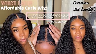 Affordable Curly Hd Lace Wig 30" 250% | 5X5 Closure Glueless Install Start To Finish | Ashimary