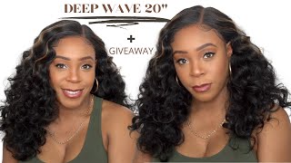 Sensationnel Human Hair Blend Butta Hd Lace Front Wig - Deep Wave 20 +Giveaway --/Wigtypes.Com