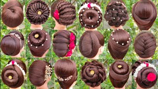 18 Different Juda Hairstyle For Gown & Saree || Trending Hairstyle || Party Hairstyle || Easy Bun ||