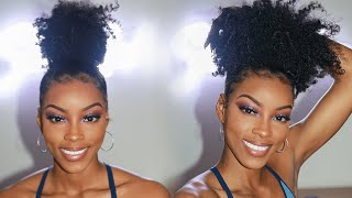 Curly Bun & Curly Puff On Natural Hair
