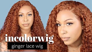 Bold Color For Summer! | Ginger Color Lace Front Curly Human Hair Wig | Ft. Incolorwig