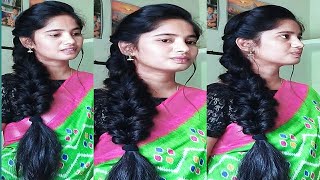 Hairstyle For Saree/Messy Braid Hairstyle For Party/Festival Hairstyle /Hairstyle Girl/New