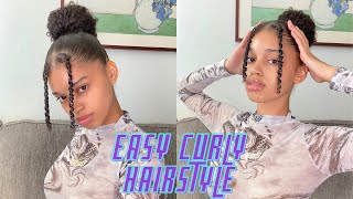 Easy Curly Hairstyle: Curly Bun ➰