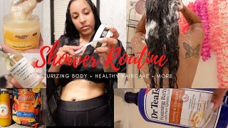 Moisturizing + Soothing Shower Routine | Healthy Skin + Hair Care | Hygiene Maintenance | Vitamins