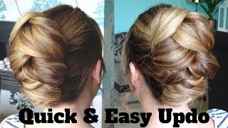 Quick & Easy Cross Over Updo - Hairstyle Tutorial Wedding Prom Bride Bridesmaid Hair