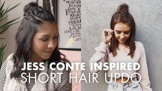 Half Updo For Short Hair (Jess Conte Inspired)
