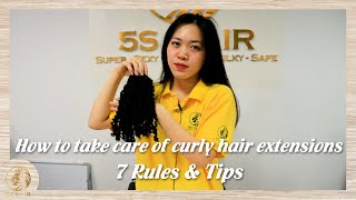 How To Take Care Of Curly Hair Extensions: 7 Rules & Tips | 5S Hair Vietnam