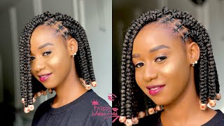 How To Hide Forehead With Hairstyle | Bob Box Braids | Kama Una Komwe Hii Hairstyle Inakufaa Sanaa