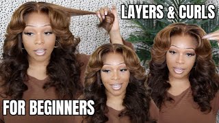 Cut Layers & Curl Your Hair Like A Pro | Flawless Middle Part Layers & Bombshell Curls For Beginners