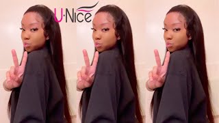 Watch Me Install: 24 Inch 13X4 Straight Wig (Install + Review) | Ft. Unice Hair