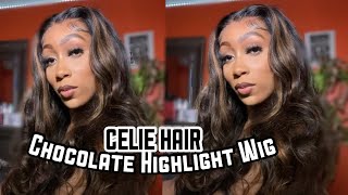 Chocolate Highlight 200% Density Lace Frontal Celie Hair 13X4 Wig Review