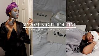 My 2021 Pampering Night Routine (Hair & Skin Care, Meditation+ More) Ft. Blissy