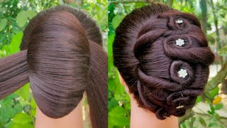 Bridal Hairstyle For Wedding And Party || Trending Hairstyle || French Bun Hairstyle For Gown ||