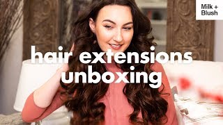 Milk + Blush Clip In Hair Extensions Unboxing