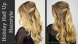Holiday Half Updo With Tousled Waves!