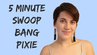 5 Minute Swoop Side Bang Pixie Blow Out Tutorial // Pixie Hair // Natural Organic Hair Products