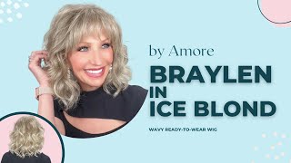 Braylen Wig By Amore In Ice Blond. A Wavy Ready-To-Wear Wig, Fun And Playful With Medium Density.