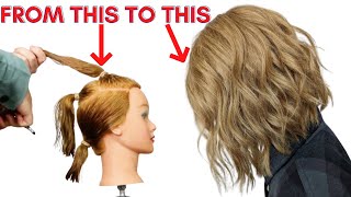 Textured Bob Haircut In 3 Sections - Alexa Chung Lauren Conrad Inspired