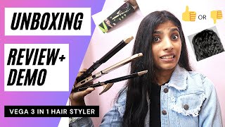 Vega 3 In 1 Hair Styler | Unboxing , Review And Demo | Samiksha K