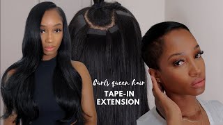 Tape-In Extensions Install On Pixie Haircut + Removal & Reinstall | Curls Queen Hair
