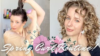 Updated Spring Curly Hair Routine!! Full Hair Styling Tutorial For Frizz-Free Volume | The Fit Curls