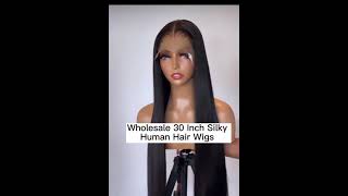 Us Eu Hot Sale Preplucked Straight Human Hair Wigs Wholesale #Straightwig#Wigs#Wigsales#Wigfactory