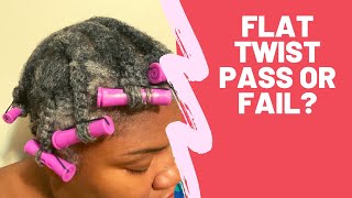 Fine Gray Natural Hair Styling |Flast Twist  Out  Pass Or Fail| Gray Hair |