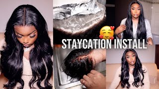 Most Realistic Staycation Install On 13*6 Hd Skin Melt Wig Best Hair Of The Year!West Kiss Hair