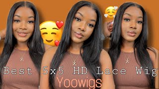 5X5 Film Hd Lace Wig Human Hair Lace Front Wig Pre Plucked |Yoowigs