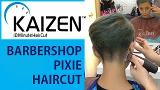 Trimming Pixie Haircut In Kaizen Barbershop