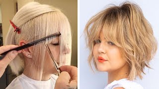 Short Bob Haircut Tutorial | 10 Summer Haircut Transformation | Pretty Hair