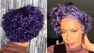 Purple Pixie Cut Wig! Curly Pixie Wig Affordable Spring Hair Vibes! Style & Install Ft Eayon Hair