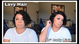 Lavy Hair 10In. Curly Pixie 13X4 Frontal | Allthings Nikkinicole| Ft. @Lavy Hair