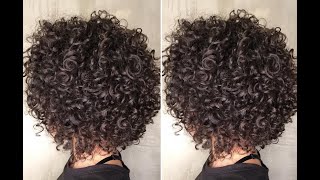 Horizontal Graduation Bob Haircut On Curly Hair | Textured Bob Haircut Step By Step