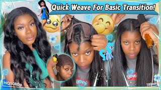 Quick Weave W/Middle Part Leave Out | Blackgirls Natural Hairstyle Ft.#Ulahair Review