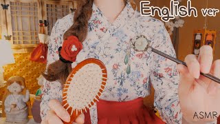 [Asmr English] Korean Traditional Hair Styling & Ear Cleaning(1500S Girl) | Invisible Hair Brushing