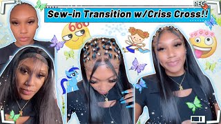 Sew-In Straight Hair With Hd Lace Frontal | Criss Cross + Rubber Bands Ft.#Ulahair