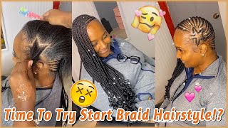 Its Time For Braiding Start Part Braid Hairstyle | Knotless Braid | Lemonade Braid #Elfinhair