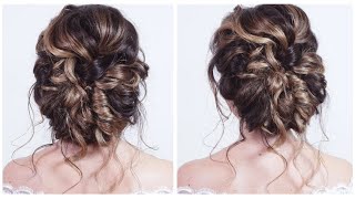 Soft Relaxed Bridal/Wedding/Party Updo, Great For Curly Hair. A Quick Hairstyle For Long/Medium Hair
