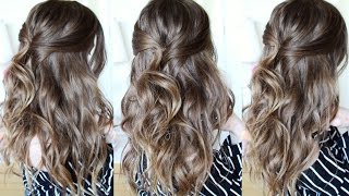 Half Up Beachy Wave Hair Tutorial | Half Up Hairstyles | Braidsandstyles12
