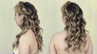 Braided Beachy Wave Half-Up Bridal Hair Style