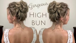 Soft Relaxed High Bun & Half Up Half Down Hairstyle. Great Bridal Hairstyle And 2 In 1 Video!