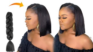 Wow Most Beautiful Bob Hairstyle Using Braid Extension/ Beginner Friendly
