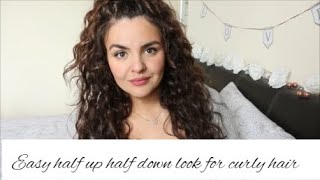 Easy 5 Minute Half-Up Half-Down For Curly Hair!