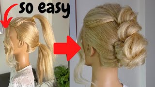 Easy Twisted Bun Hairstyle - Wedding Prom Hairstyles