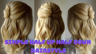 How To Do A Simple Half Up Half Down Hairstyle - Easy Half Up Curly Hair Tutorial